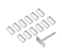 QUARKZMAN 13Pcs Set Emporte-Pièces Métalliques, Emporte-Pièces en Alliage d'Aluminium pour Biscuits avec Tampon Press pour Gâteau Fondant Biscuit Sandwich, Rectangle Allongé Argenté