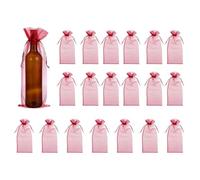 QUARKZMAN 14.5 x 5.5 Inch Sachets En Organza Pour Bordeaux, 20Pcs Sachets À Cordon En Organza Pour Bouteilles De Emballage Transparents Pour bordeaux Pour Emballage, Bourgogne