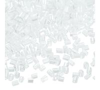 QUARKZMAN 1400Pcs Perles de Bugle Perles de Rocaille en Verre Tube, 1.9x1.5mm Mini Perles d'Espacement en Verre en Vrac pour Boucles d'Oreilles, Colliers, Bracelets (Blanc Crème)