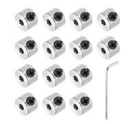 QUARKZMAN 14pcs Bagues De Serrage Argentées À Vis 2.05mm Alésage, 7mm OD, 5mm Largeur, Arrêt De Train D'atterrissage, Bagues De Profondeur Pour Forets En Acier Au Carbone
