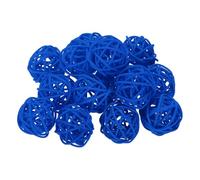 QUARKZMAN 14Pcs Boules En Rotin Bleues Pour Centre De Table 1.2 Pouces De Diamètre Orbes En Branche De Rotin Sphères Décoratives Pour Vase Table À Manger Décoration De Mariage