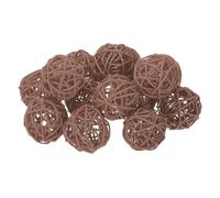 QUARKZMAN 14Pcs Boules En Rotin Brun Pour Centre De Table De Bol 2 Pouces De Diamètre Orbes En Branche De Rotin Sphères Décoratives Pour Vase Table À Manger Salon Décoration De Mariage