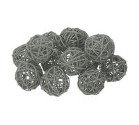 QUARKZMAN 14Pcs Boules En Rotin Gris Pour Centre De Table 2 Pouces De Diamètre Orbes En Brindilles De Rotin Sphères Décoratives Pour Vase Table À Manger Décoration De Mariage