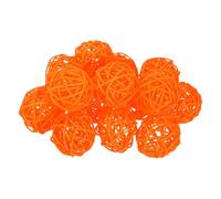QUARKZMAN 14Pcs Boules En Rotin Orange Pour Centre De Table 2 Pouces De Diamètre Orbes En Rotin Sphères Décoratives Pour Vase Table À Manger Décoration De Mariage