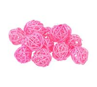 QUARKZMAN 14Pcs Boules En Rotin Rose Pour Centre De Table 1.2 Pouces De Diamètre Orbes En Rotin Sphères Décoratives Pour Vase Table À Manger Décoration De Mariage