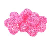 QUARKZMAN 14Pcs Boules En Rotin Rose Pour Centre De Table 2 Pouces De Diamètre Orbes En Rotin Sphères Décoratives Pour Vase Décoration De Table À Manger Pour Mariage