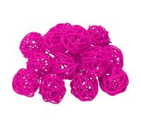 QUARKZMAN 14Pcs Boules En Rotin Rose Rouge Pour Centre De Table 1.2 Pouce De Diamètre Orbes En Branche De Rotin Sphères Décoratives Pour Vase Table À Manger Décoration De Mariage
