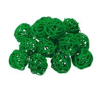 QUARKZMAN 14Pcs Boules En Rotin Vert Pour Centre De Table De Bol 1.2 Pouce Dia Orbes En Branche De Rotin Sphères Boules Décoratives Pour Vase Table À Manger Décoration De Mariage