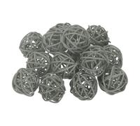 QUARKZMAN 14Pcs Boules Grises En Rotin Pour Centre De Table De Bol 1.2 Pouce Dia Orbes En Rotin Branches Décoratives Sphères Pour Vase Maison Table À Manger Décoration De Mariage