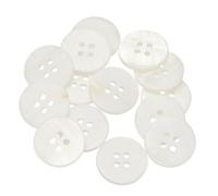 QUARKZMAN 14Pcs Bouton Naturel En Nacre, 4 Trous 18mm Rond Boutons En Nacre Pour Shirt Coats Suits Jacket Jeans Skirts DIY Couture Artisanat, White