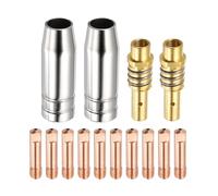 QUARKZMAN 14Pcs Kit Torche À Soudage MIG Embout Contact 0.047" Buse Diffuseur Accessoires Pour Soudeuse MIG Avec Support Connexion Pour Torche Soudage MB15 15AK