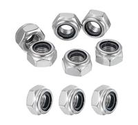 QUARKZMAN 15 Pcs Ecrous Auto-Bloquants Nylon M10x1.5mm, 304 Acier Inoxydable Filetage Gros Pas Hexagonaux Pour Meubles, Electronique, Machines, DIY