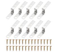 QUARKZMAN 15 Pcs Équerre En Forme De Z 1 Pouce Pour Cadre Photo Argent | Équerre D’angle Support D’étagère Fixation Avec Vis Pour Meubles