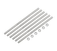 QUARKZMAN 15 Pcs M3 x 250mm Entièrement Fileté Tige avec 15 Pcs Hex Écrous, 0,5 mm Filetage Pas 304 Inox Acier Droite Main Fileté Tiges Barre Goujons
