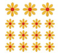 QUARKZMAN 15 Pcs Marguerite Fleur Patches À Repasser, 6.5cm Mignon Broderie Appliquée Patches Pour Réparation Vêtements Sac À Dos Chaussures Décoration, Jaune