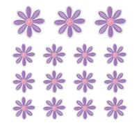 QUARKZMAN 15 Pcs Patches A Repasser Fleur Marguerite, 3cm Mignons Patches Brodés Appliqués Pour Réparation Vêtements Décoration Sac À Dos Chaussures, Violet