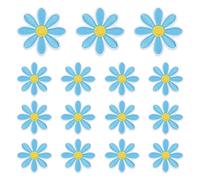 QUARKZMAN 15 Pcs Patches À Repasser Fleur Marguerite, 4.5cm Mignons Patches Brodés Appliqués Pour Réparation Vêtements Sac À Dos Chaussures Décoration, Bleu