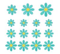 QUARKZMAN 15 Pcs Patchs À Repasser Fleur Marguerite, 3 Tailles 6.5/4.5/3cm Mignons Patchs Brodés Appliqués Pour Réparation Vêtements Sac À Dos Chaussures Décoration, Vert Clair