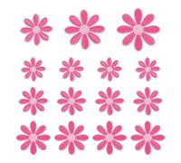 QUARKZMAN 15 Pcs Patchs À Repasser Fleur Marguerite, 3 Tailles 6.5/4.5/3cm Mignons Patchs Brodés Appliqués Pour Réparation Vêtements Sac À Dos Chaussures Décoration, Rose Rouge