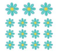 QUARKZMAN 15 Pcs Patchs À Repasser Fleur Marguerite, 3cm Mignons Patchs Brodés Appliqués Pour Réparation Vêtements Sac À Dos Chaussures Décoration, Vert Clair