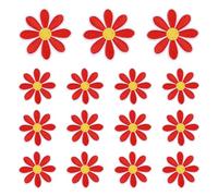 QUARKZMAN 15 Pcs Patchs À Repasser Fleur Marguerite, 4.5cm Mignons Patchs Brodés Appliqués Pour Réparation Vêtements Sac À Dos Chaussures Décoration, Rouge