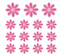 QUARKZMAN 15 Pcs Patchs À Repasser Fleur Marguerite, 4.5cm Mignons Patchs Brodés Appliqués Pour Réparation Vêtements Sac À Dos Chaussures Décoration, Rose Rouge