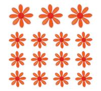 QUARKZMAN 15 Pcs Patchs ThermoCollants Fleur Marguerite, 4.5cm Mignons Patchs Brodés Appliqués Pour Réparation Vêtements Sac À Dos Chaussures Décoration, Orange
