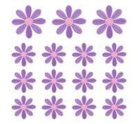 QUARKZMAN 15 Pcs Patchs ThermoCollants Fleur Marguerite, 6.5cm Mignons Patchs Brodés Appliqués pour Réparation Vêtements Sac à Dos Chaussures Décoration, Violet
