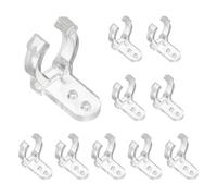 QUARKZMAN 15 Pcs Support En U T4 Pour LED Ampoules PC Tube Fluorescente LED Accessoires De Montage De Remplacement Avec Vis 0.1" D'Épaisseur Pour Support De Lampe Tube, Transparent