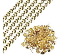 QUARKZMAN 15 Pièces Bandes de Clous de Garniture 1 Mètre 11 mm Doré | Garniture de Clous Décoratifs Brillants, pour Canapé Tête de Lit Chaise Meuble, avec Clous de Garniture