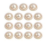 QUARKZMAN 15 Pièces Bouton Métallique 25mm (0.98") Alliage De Zinc Boutons Ronds Perle Accessoires De Couture Pour Robe Manteau DIY Décoration Vêtements, Or