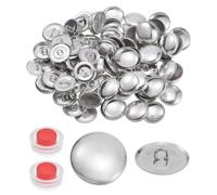 QUARKZMAN 150 Ensembles Kit de Boutons Auto-Couvrants 36L 0.9" 23mm et Dos en Fil Bouton Aluminium Recouvrir Étoffe avec 2 Outils pour Couture Décoration Intérieure