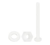 QUARKZMAN 150 Pcs/50 Ensembles Boulons Hexagonaux Nylon, M4 x 40mm Vis Plastique À Tête Hexagonale Filetage Complet Avec Écrous Et Rondelles Plates Pour Accessoires, Blanc