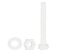 QUARKZMAN 150 Pcs/50 Ensembles Boulons Hexagonaux Nylon M6 x 50mm Blanc