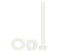 QUARKZMAN 150 Pcs/50 Sets Boulons Hexagonaux Nylon, M6 x 70mm Vis À Tête Hexagonale Plastique Filetées Complet Avec Écrous Et Rondelles Plates Pour Accessoires, Blanc