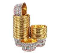 QUARKZMAN 150 Pcs Caissettes À Cupcake De Cuisson 3.5 oz Caissettes À Cupcake En Aluminium Doré Petits matrice De Cuisson Style Bohème Pour Anniversaire Mariage Fête, Rose/Bleu