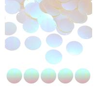 QUARKZMAN 150 PCS Paillettes Plates Et Rondes, 30mm/1.2 Pouces Grandes Paillettes pour Craft Résine Dégradé AB Beige Paillettes Lâches avec Trous Uniques pour DIY Couture Broderie Vêtements