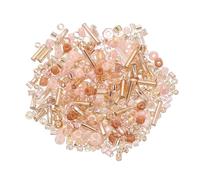 QUARKZMAN 1500Pcs Mixed Glass Beads, 2-4 mm Mini Tube Bugle Loose Crafts Beads With Hole, Bulk Spacer Bead for DIY Craft Making, Jaune Clair