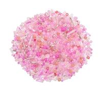 QUARKZMAN 1500Pièces Perles d'Espacement en Verre, 2-7mm Longueur 0.9-1.5mm Diamètre du Trou Perles de Rocaille de Tube Mini pour Fabrication, DIY, Boucles D'Oreilles, Colliers, Rose