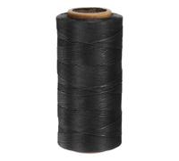 QUARKZMAN 150D 0,8 mm Fil Ciré Plat Fil de Couture 260 Mètres Polyester Cuir Couture Fil Ciré Corde à Coudre à la Main pour Couture de Cuir Reliure de Livre Bricolage Artisanat Noir