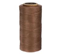 QUARKZMAN 150D 0,8 mm Fil Ciré Plat Fil de Couture 260 Mètres Polyester Cuir Couture Fil Ciré Corde à Coudre à la Main pour Couture en Cuir Reliure de Livre Bricolage Marron Clair