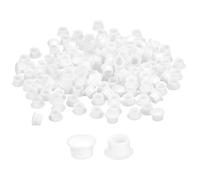QUARKZMAN 150Pcs Bouchons de Trous de Vis, Bouchons de Bouton Ronds en Plastique de 10 mm (3/8") de Diamètre, Bouchons de Trou de Verrouillage à Enclenchement pour Meubles Armoire, Blanc
