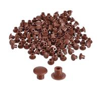 QUARKZMAN 150Pcs Bouchons de Trous de Vis, ca-psuless en Plastique de Type Encastré de 5 mm (3/16") de Diamètre pour Meubles, Armoires, Couleur Marron Rouge