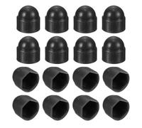 QUARKZMAN 150Pcs Cache-Écrous Hexagonaux, M4 Capuchon de Protection en Plastique Noir pour Écrous à Tête Hexagonale, Boulons