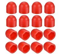 QUARKZMAN 150Pcs Cache-Écrous Hexagonaux, M6 Capuchon de Protection en Plastique Rouge pour Écrous à Tête Hexagonale, Boulons