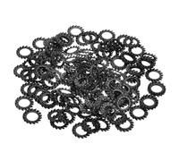 QUARKZMAN 150Pcs Rondelles Frein À Dents Externes, M10 Rondelles Frein Crantées En Acier Carbone Pour Boulons Vis Équipements Mécaniques Fixations, Noir