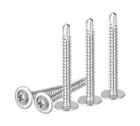 QUARKZMAN 150Pcs Vis Auto-Taraudeuses À Tête Phillips #8x1-1/2", Acier Inoxydable 410 À Tête Plate Haute Résistance Vis Auto-Taraudeuses Rapides Pour Bois, Métal, Plastique, Argenté