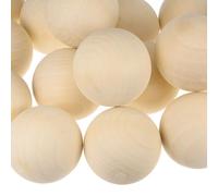 QUARKZMAN 15pcs Boules En Bois Rondes 50mm De Diamètre Perles En Bois Massif Non Finies, Petites Boules Naturelles Pour Projets DIY Art Ornements