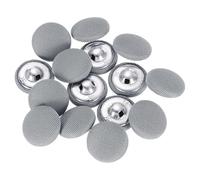 QUARKZMAN 15Pcs Boutons Ronds Recouverts De Tissu, 18mm 28L Tige Métallique Boutons À Coudre Recouverts De Tissu Pour Manteau Robe Pull Chapeaux Créations, Gris