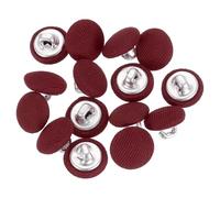 QUARKZMAN 15Pcs Boutons Ronds Recouverts De Tissu Avec Tige Métallique, 10mm 16L Boutons De Couture Ronds Recouverts De Tissu Pour Manteau Robe Pull Chapeaux Créations Artisanales, bordeaux